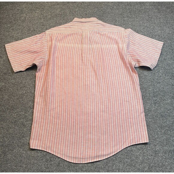 Arrow Dover Dress Shirt Mens Size 16.5 Red Stripe Regular Fit Short Sleeve - Picture 2 of 8